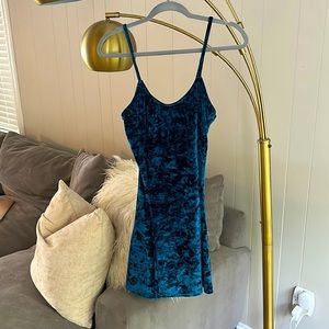 Blue velvet mini dress, Urban Outfitters, size medium